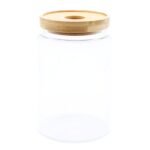 Ancient Wisdom Clear 15cm Cottage Bamboo Lid Glass Jar