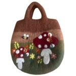 Ancient Wisdom Mushroom Garden Design Felted Bag