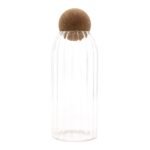 Ancient Wisdom Clear 20cm Cottage Cork Ball Ribbed Glass Jar