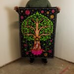 Ancient Wisdom Cotton Wall Art (70x110cm) - Buddha Bodhi Tree - Image 2