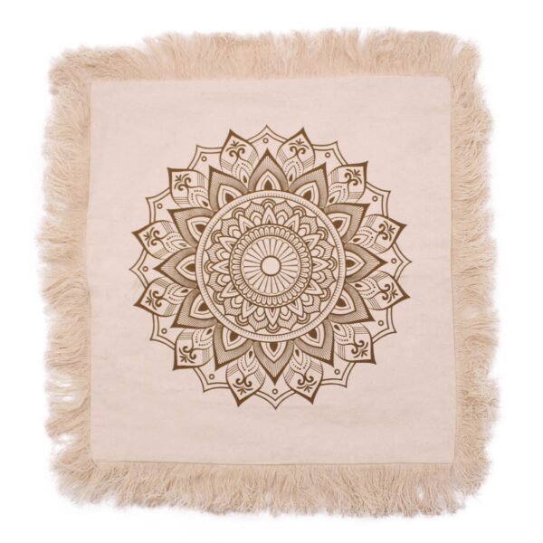 Ancient Wisdom Lotus Mandala Cushion Cover (45x45cm) – Cream / Bronze