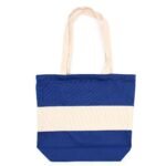 Ancient Wisdom Blue & Natural Two Tone Design Big Cotton Shopping Bag