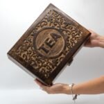 Ancient Wisdom 12 Compartment Mango Wood Carved Tea Box - Image 5
