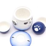 Ancient Wisdom Ceramic Panda Teapot & Three Cups Set – Sky Blue - Image 2