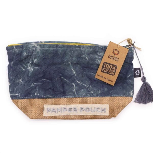 Ancient Wisdom Stonewash Jute & Cotton Pamper Pouch - Charcoal