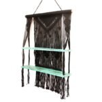 Ancient Wisdom Black Macrame Hanging Shelves - Turquoise - Image 5