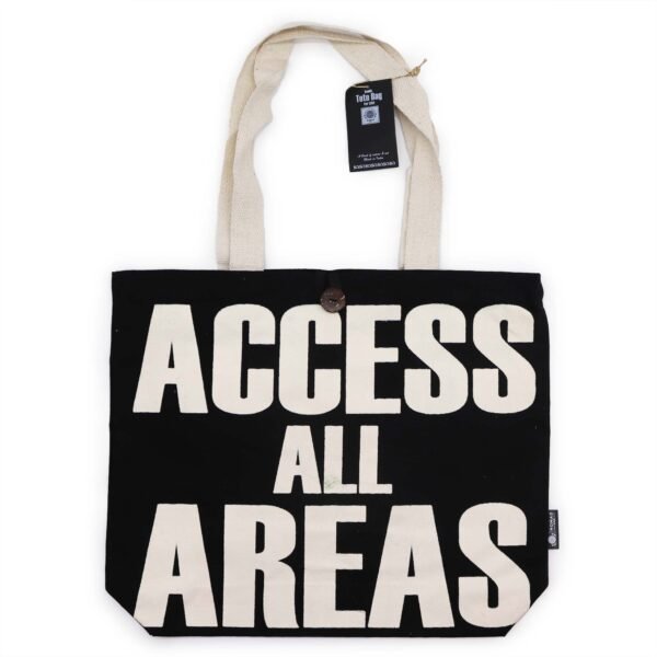 Nomad Sari Black & Natural Iconic Classic Cotton Tote Bag – Access All Areas