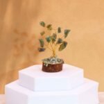 Ancient Wisdom Mini Green Aventurine Gemstone Tree (15 Stones) On Wooden Base
