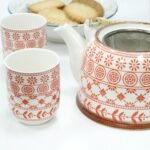 Ancient Wisdom Ceramic Herbal Teapot & 6 Matching Tea Cups – Amber - Image 3