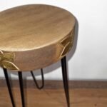 Ancient Wisdom Albasia Wood Plant Stand - Natural & Gold Detail - Image 5