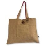 Ancient Wisdom Jute & Cotton Pink Reversible Big Bag - Image 2