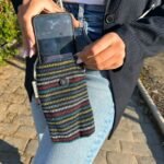 Ancient Wisdom Black & Multicolour Fox Motif Mobile Phone Holder Bag - Image 2