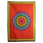 Ancient Wisdom Cotton Wall Art (70x110cm) - Rainbow Flower of Life