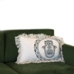 Ancient Wisdom Hamsa Mandala Cushion Cover (30x50cm) – Cream / Green - Image 3