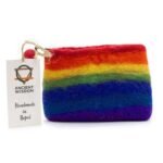 Ancient Wisdom Set of 3 Natural Felt Zipper Pouches - Rainbow Design - Image 3