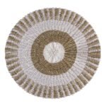 Ancient Wisdom Round Seagrass Inner Sun White & Tan Rug – 1m
