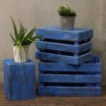 Ancient Wisdom Set of 3 Bluewash Wooden Storage Crates - Image 3