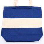 Ancient Wisdom Blue & Natural Two Tone Design Big Cotton Shopping Bag - Image 2