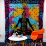 Ancient Wisdom Double Cotton Bedspread + Wall Hanging – Chakra Buddha - Image 3