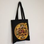 Ancient Wisdom Iconic Black Cotton Classic Tote Bag – Dragon Yin & Yang - Image 3