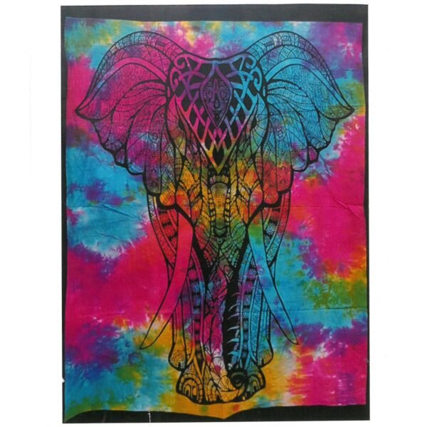 Ancient Wisdom Handcrafted Cotton Wall Art (112 x 78cm) – Elephant