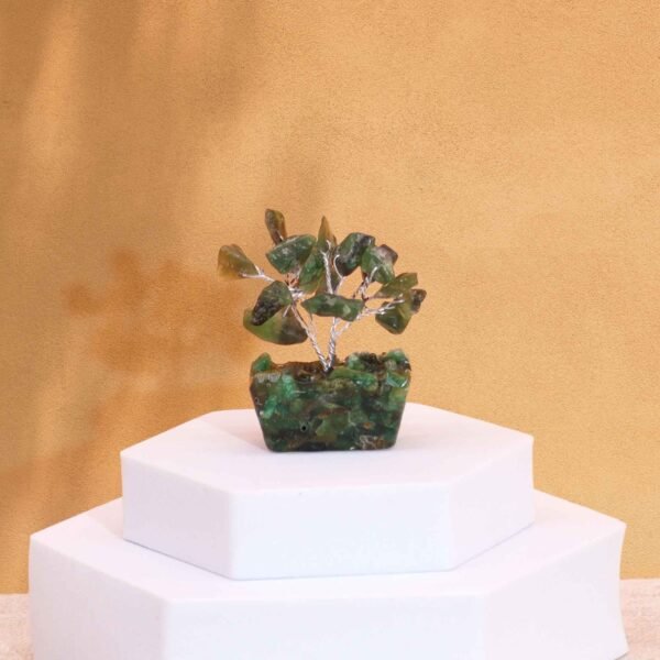 Ancient Wisdom Mini Green Aventurine Gemstone Tree (15 Stones) On Orgonite Base