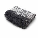 Ancient Wisdom Boho Comfort Cotton Throw (125x150cm) – Grey Geometric - Image 5