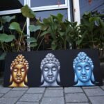 Ancient Wisdom Three Heads Black Background Buddha Painting Canvas Art - Image 2