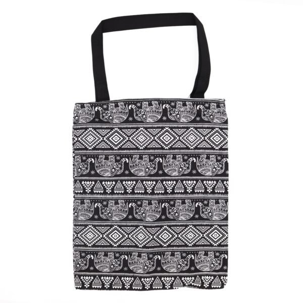 Ancient Wisdom Elephants Motif Classic Tote Zipper Bag