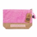 Ancient Wisdom Stonewash Jute & Cotton Pamper Pouch – Pink & Purple