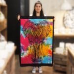 Ancient Wisdom Handcrafted Cotton Wall Art (112 x 78cm) – Elephant - Image 2