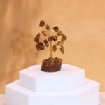 Ancient Wisdom Mini Tigereye Gemstone Tree (15 Stones) On Wooden Base