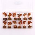 Ancient Wisdom Mini Carnelian Gemstone Tree (15 Stones) On Wooden Base - Image 6