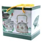 Ancient Wisdom Ceramic Herbal Teapot & 6 Matching Tea Cups – White Stone Oriental - Image 2