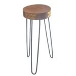 Ancient Wisdom Albasia Wood Plant Stand - Natural & Gold Detail
