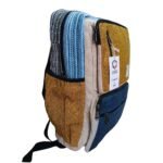 Ancient Wisdom Large Teal & Tumeric Boxy Hemp Backpack - Image 2