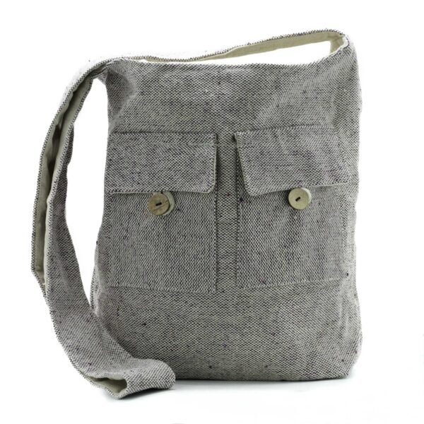 Ancient Wisdom Large Soft Lavender Design Natural Tones Two Pocket Bag