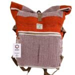 Ancient Wisdom Sunset Orange Hemp Trekking Rolling Backpack
