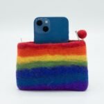 Ancient Wisdom Set of 3 Natural Felt Zipper Pouches - Rainbow Design - Image 2