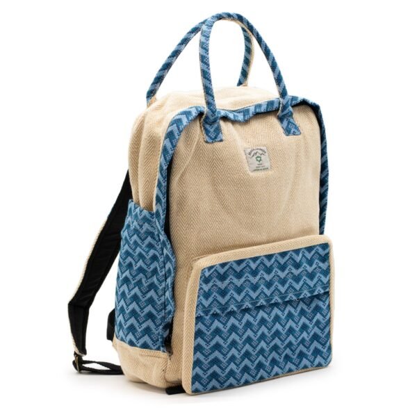 Ancient Wisdom Large Handmade Kathmandu Backpack - Dhaka Design (39x28x13cm)