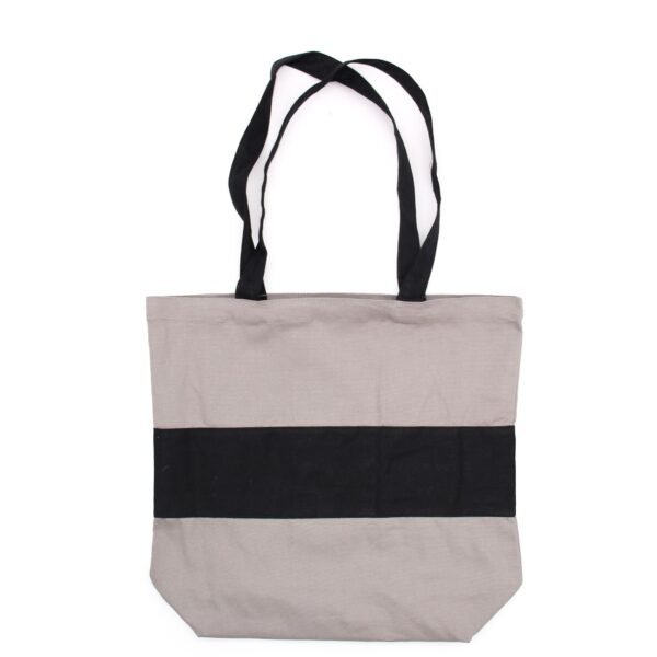 Ancient Wisdom Grey & Black Two Tone Design Big Cotton Shopping Bag