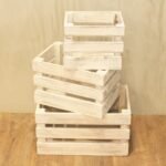 Ancient Wisdom Set of 3 Whitewash Wooden Storage Crates - Image 6