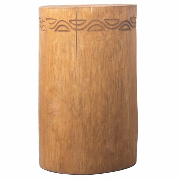 Ancient Wisdom Handcrafted Albasia Wood Tribal Stool / Table – Natural