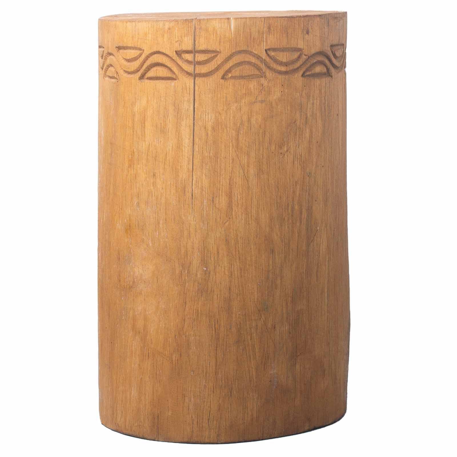 bG9jYWw6Ly9tZWRpYS8xUC9FRS82MFIzMEMxRzZSVDNFRTFQLzJhNDkwODA4LmpwZWc.jpg Ancient Wisdom Handcrafted Albasia Wood Tribal Stool / Table – Natural - Image 1