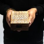 Ancient Wisdom White Washed 4×4 Aztec Design Wooden Box - Image 4