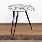 Ancient Wisdom Whitewash Albasia Wood Fish Stand - Image 4