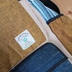 Ancient Wisdom Large Teal & Tumeric Boxy Hemp Backpack - Image 3