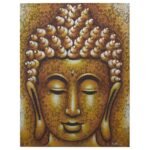 Ancient Wisdom Gold Brocade Detail Buddha Painting Canvas Art