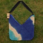 Ancient Wisdom Soft Blend Jute & Cotton Shoulder Tote Bag – Denim Blue - Image 4