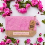 Ancient Wisdom Stonewash Jute & Cotton Pamper Pouch – Pink & Purple - Image 2